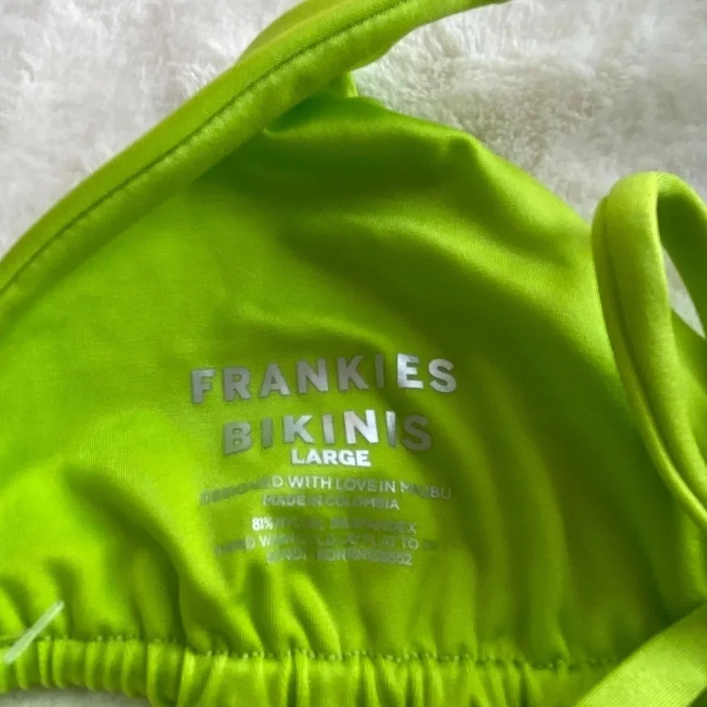 New! Frankie's Bikinis Tatum Satin Triangle Bikini Top 14811